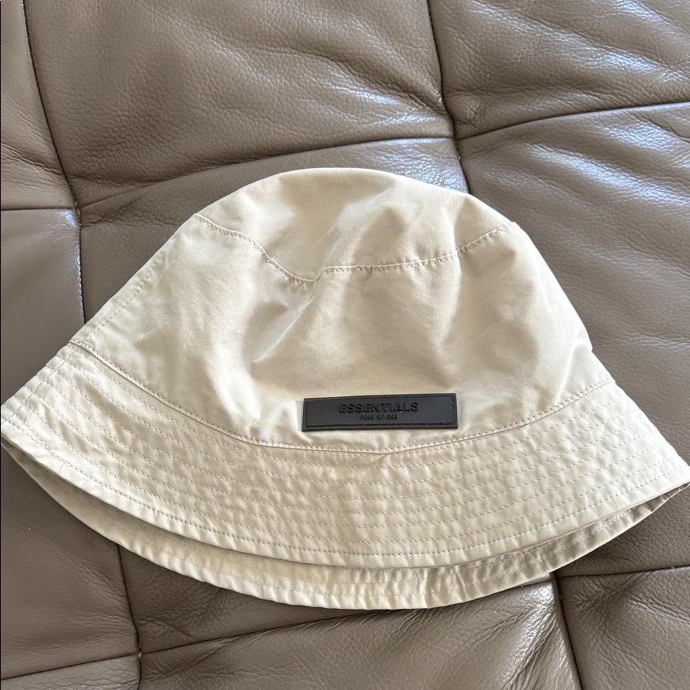 Essentials Beige Bucket Hat
